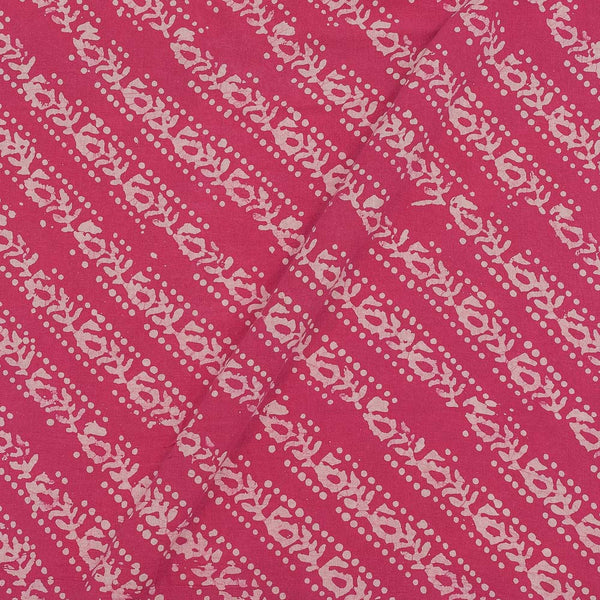 Cotton Single Kaam Kutchhi Wax Batik Print Pink Colour All Over Border Pattern 45 Inches Width Fabric freeshipping - SourceItRight