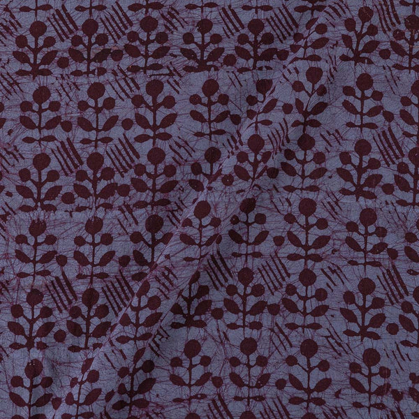 Cotton Single Kaam Kutchhi Wax Batik Print Cadet Blue And Maroon Colour Leaves Pattern 46 Inches Width Fabric freeshipping - SourceItRight