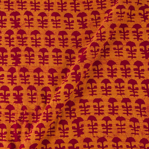 Cotton Single Kaam Kutchhi Wax Batik Print Orange And Red Colour Geometric Pattern 46 Inches Width Fabric freeshipping - SourceItRight