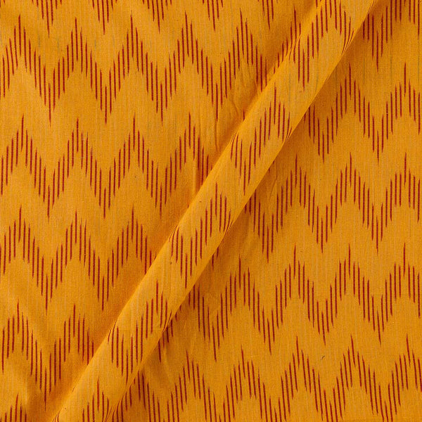 Cotton Ikat Mustard Orange Colour Washed Fabric Online S9150L2