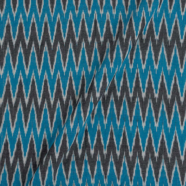 Cotton Ikat Blue and Black Colour Washed Fabric Online T9150N3
